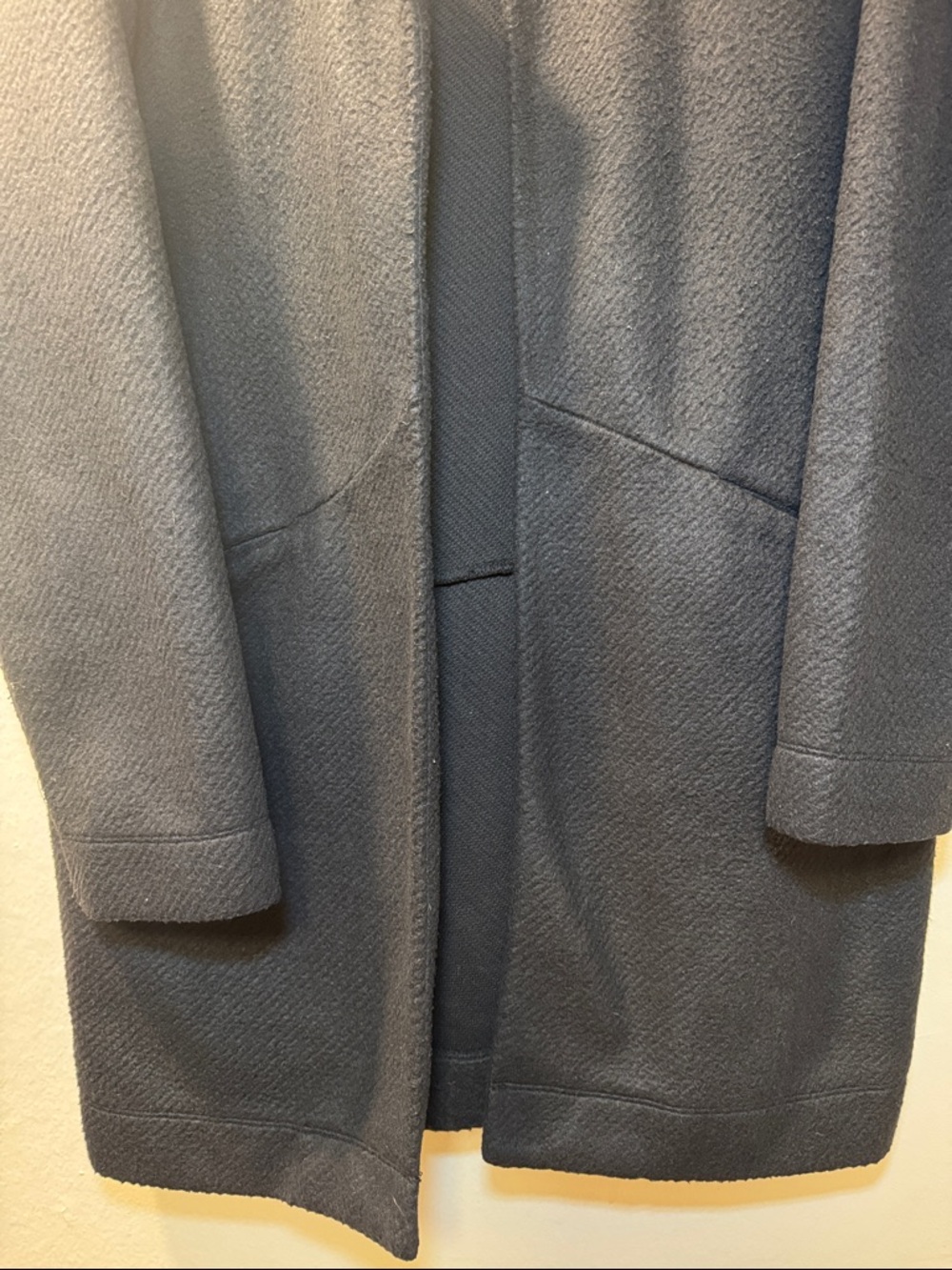 Express Black Open-Front Textured Coat - Picture 3 of 12